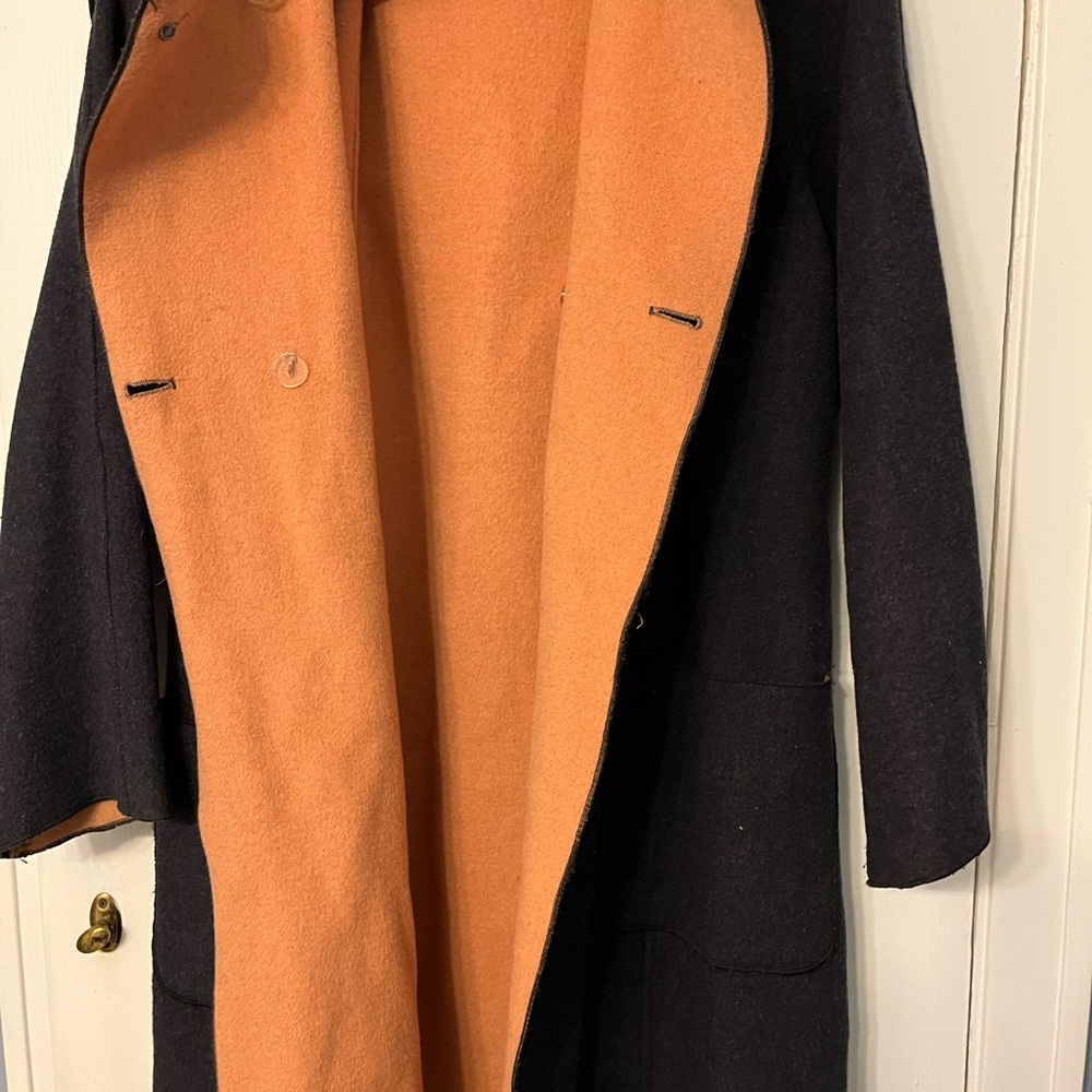 Vintage Harve Benard Gray Hooded wool Coat with Pink Inner Elegant Ladylike - Picture 4 of 4